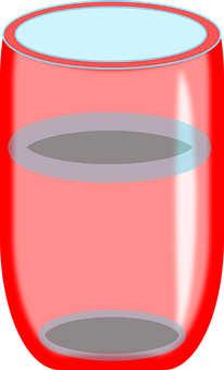 Red Glass Tumbler Vector Illustration PNG image with a transparent background, free high-resolution download