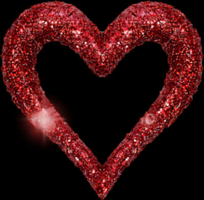Red Glitter Heart Shaped Background PNG with transparent background