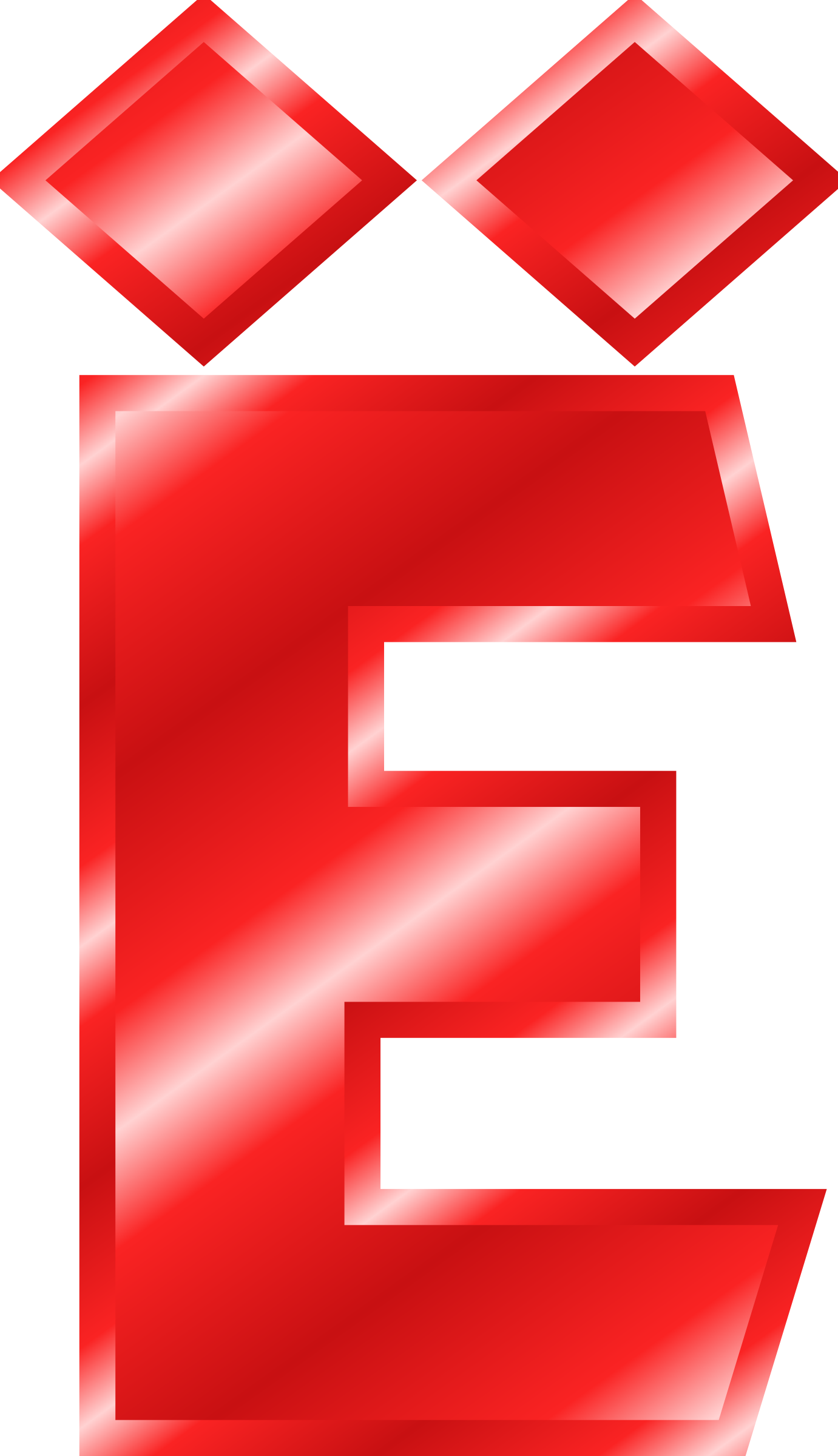 Red Glossy Letter E Design