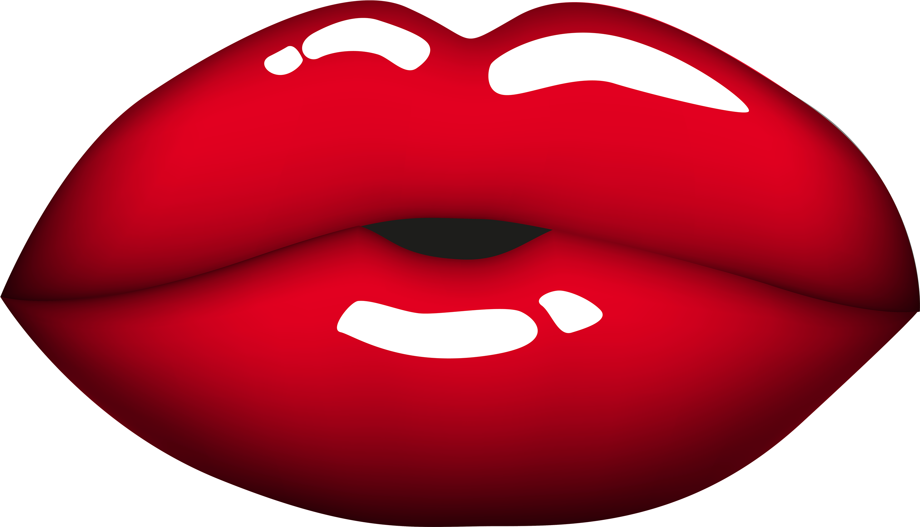 Red Glossy Lips Illustration PNG with transparent background
