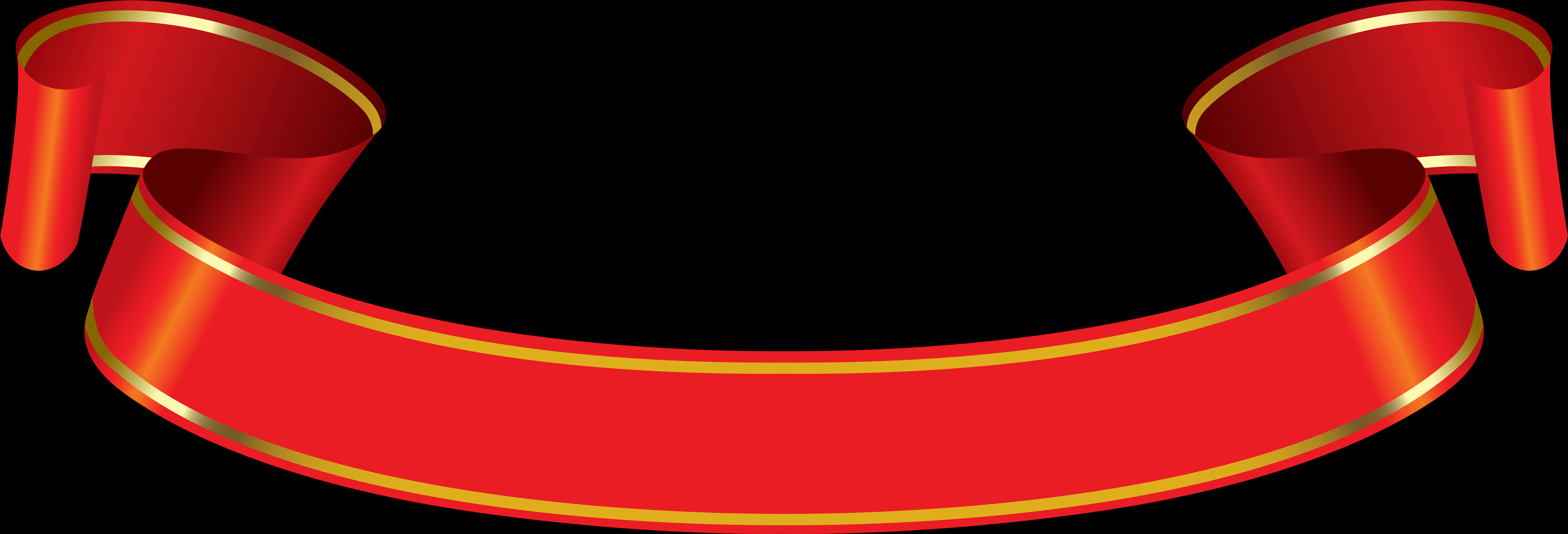 Red Golden Ribbon Banner