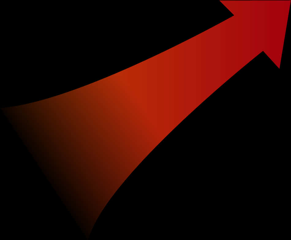 Red Gradient Arrowon Black Background PNG with transparent background