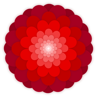 Red Gradient Flower Illustration PNG with transparent background