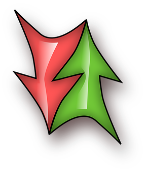 Red Green Arrow Symbol PNG with transparent background