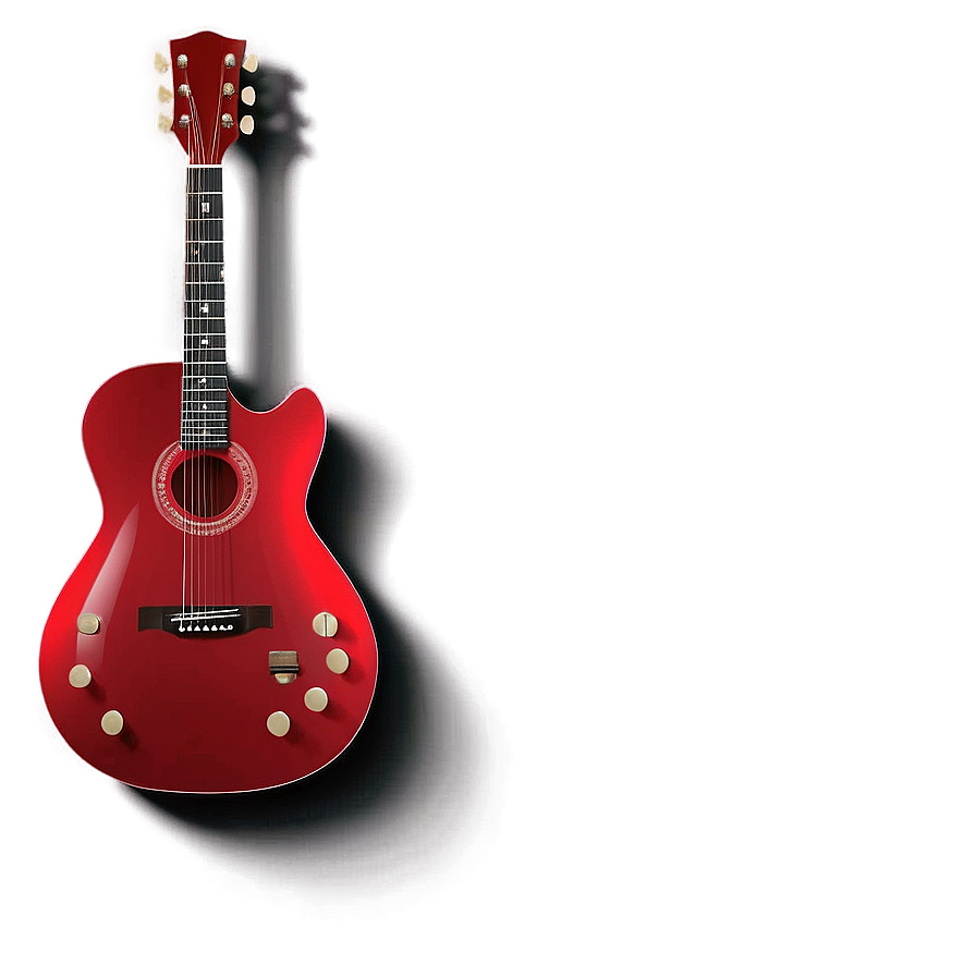 Red Guitar In Spotlight Png Esr