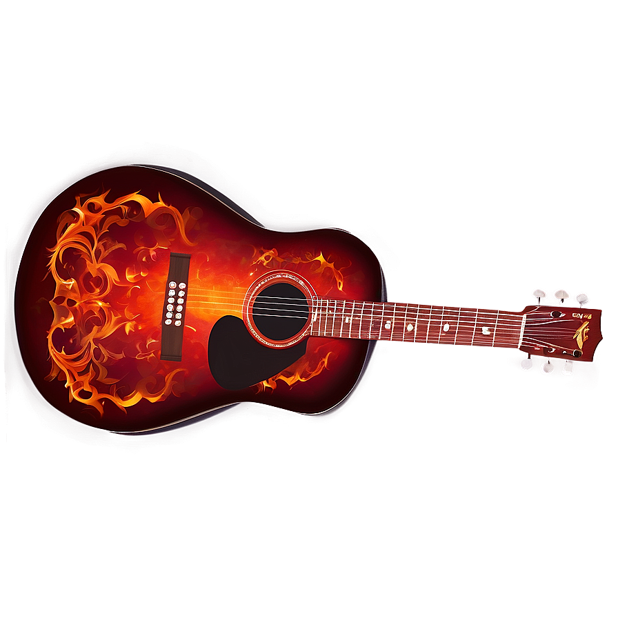 Red Guitar On Fire Png 43