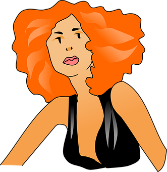 Red Haired Animated Beauty PNG with transparent background