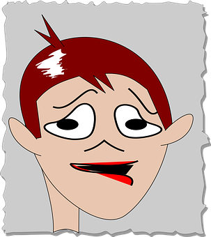 Red Haired Cartoon Face PNG with transparent background
