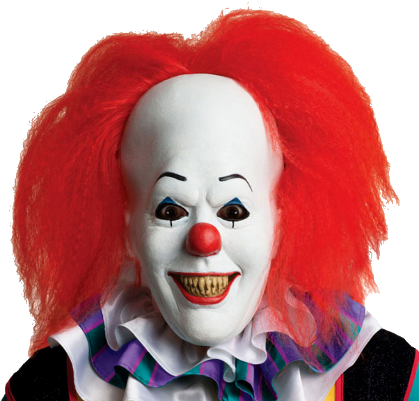 Pennywise The It Clown Horror Mask - Halloween Costumes Clown Scary PNG with transparent background
