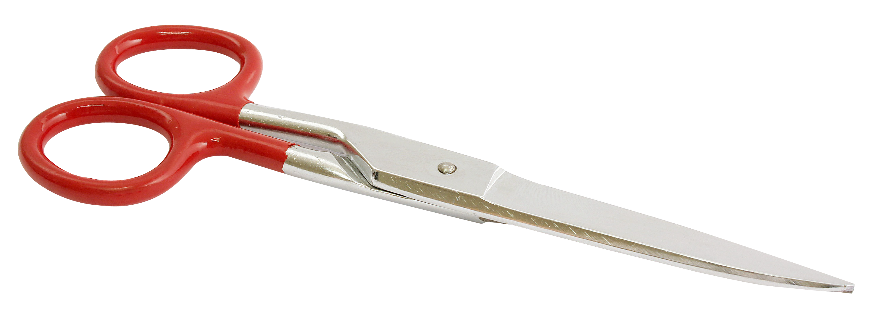 Red Handled Scissors Isolated PNG image with a transparent background, free high-resolution download
