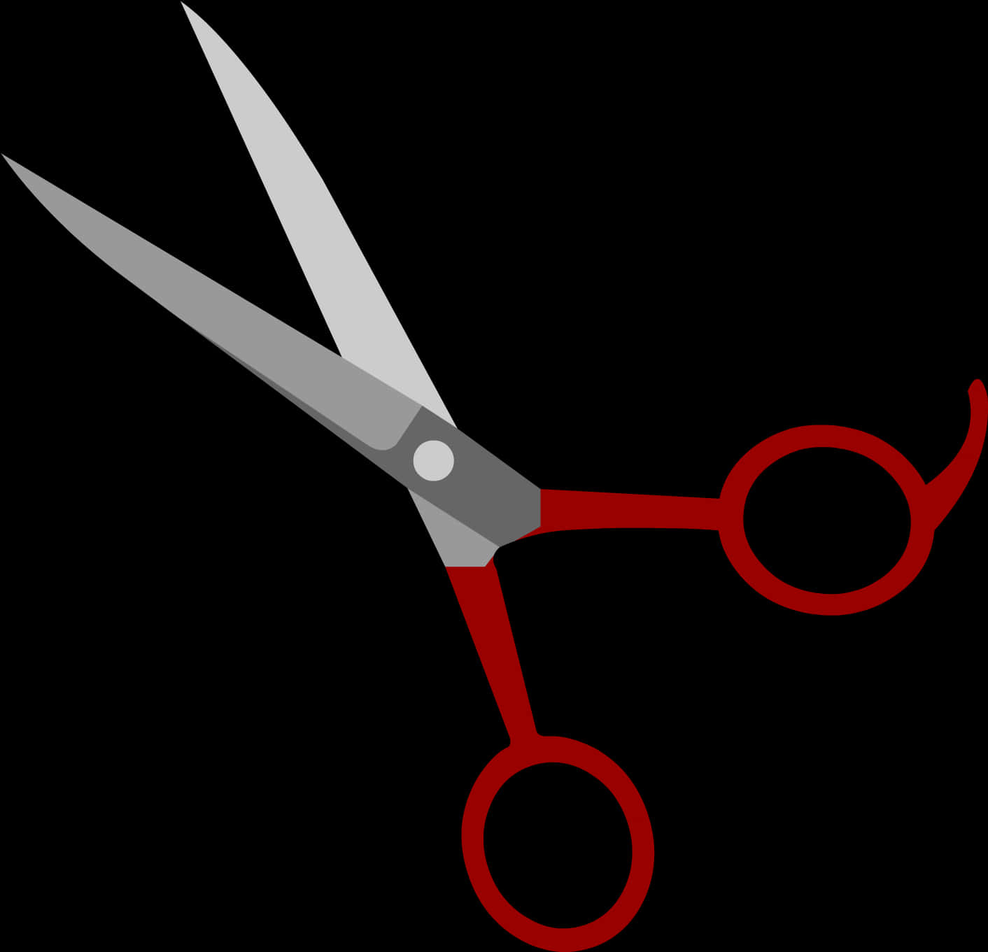 Red Handled Scissors Vector Illustration