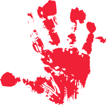 Red Handprint Silhouette