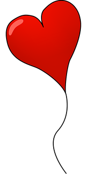 Red Heart Balloon Black Background