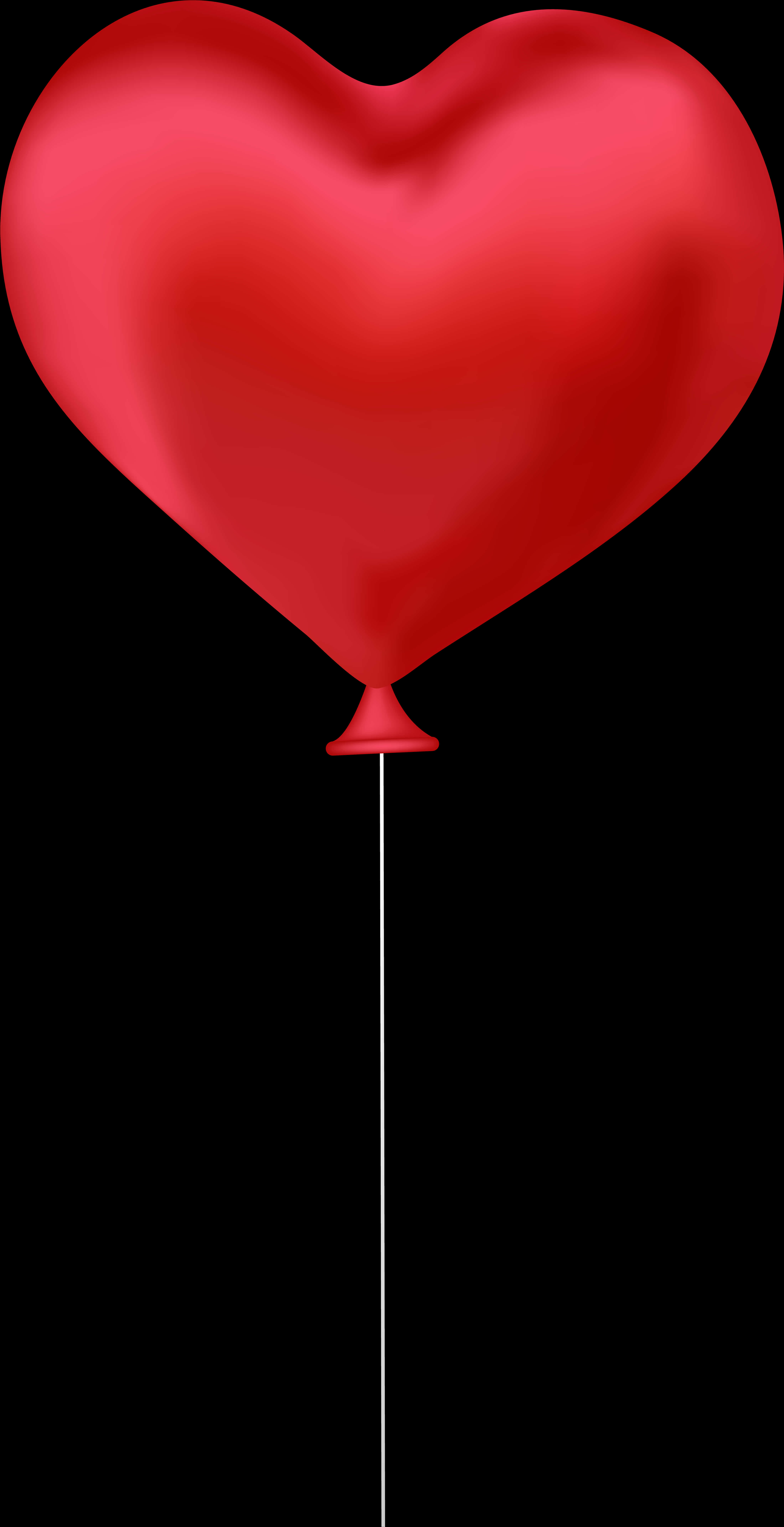 Red Heart Balloonon Black Background