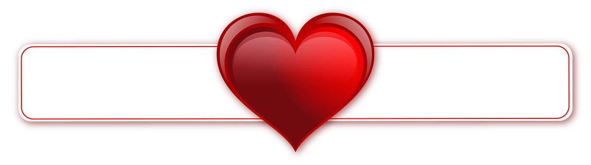 Red Heart Banner Template PNG with transparent background