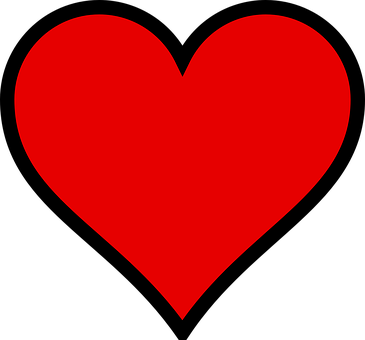 Red Heart Black Background