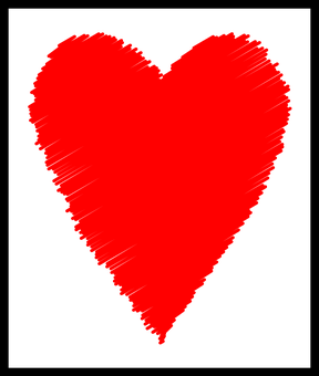 Red Heart Black Background PNG with transparent background