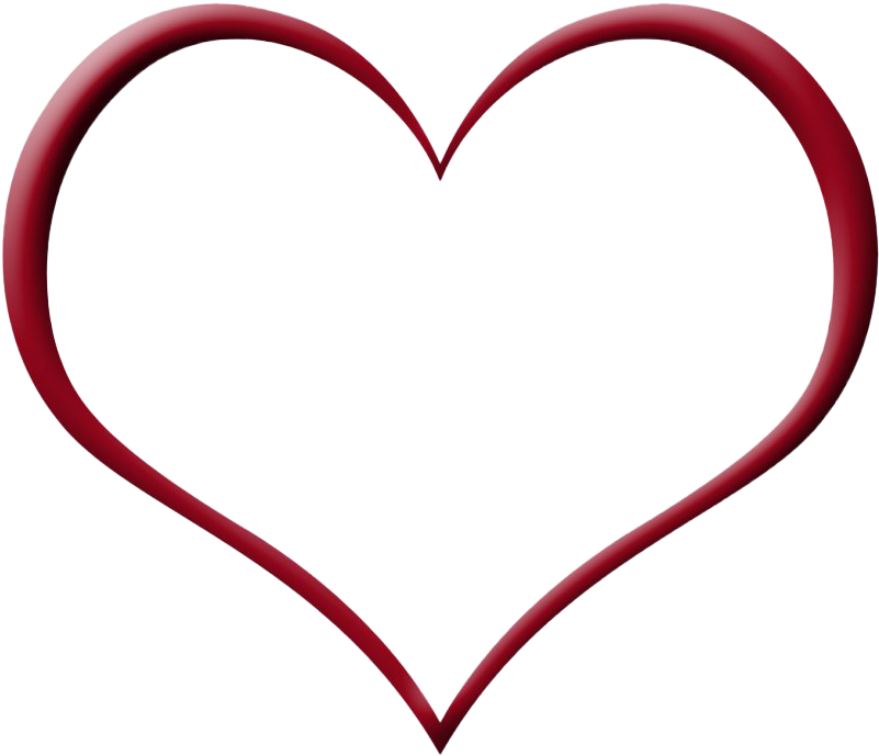 Red Heart Frame Transparent Background