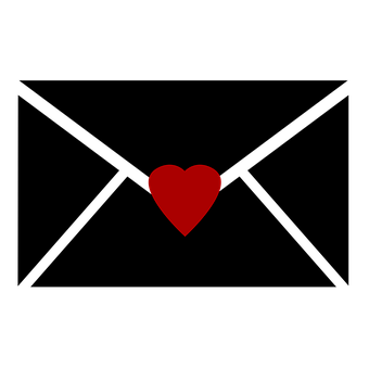 Red Heart Iconon Black Background