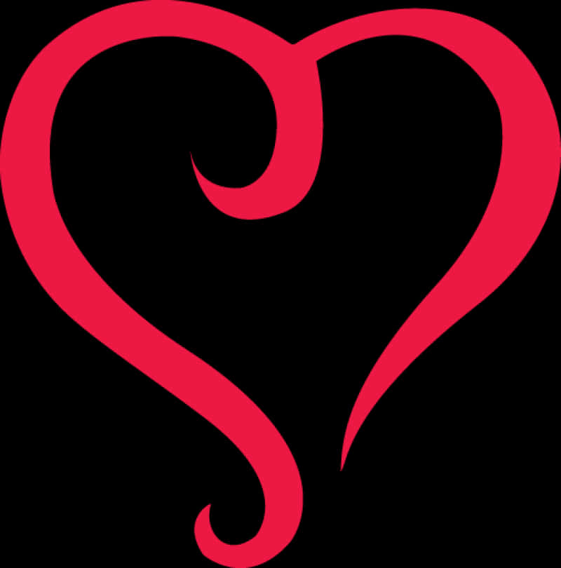 Red Heart Outline Artistic Design