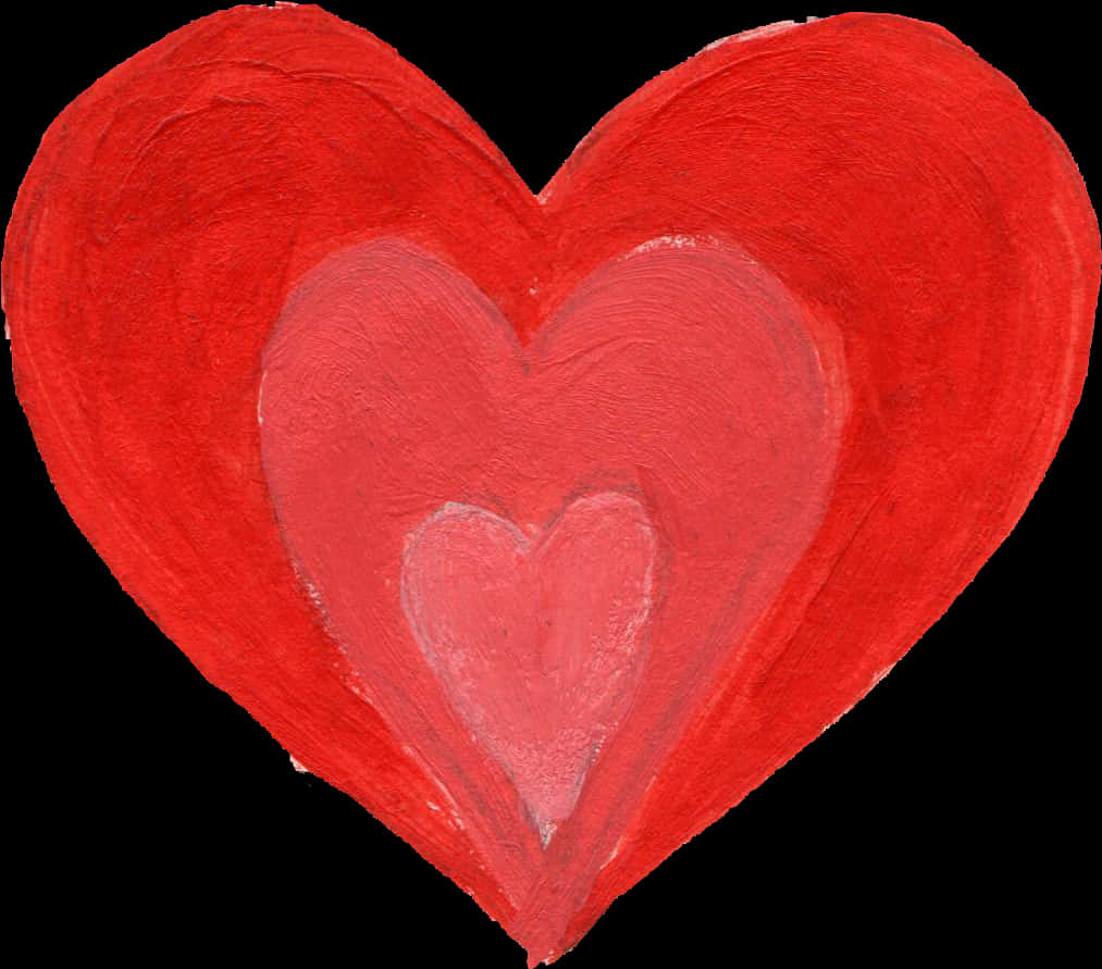 Red Heart Paint Texture PNG image with a transparent background, free high-resolution download