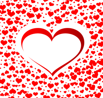 Red Heart Pattern Background