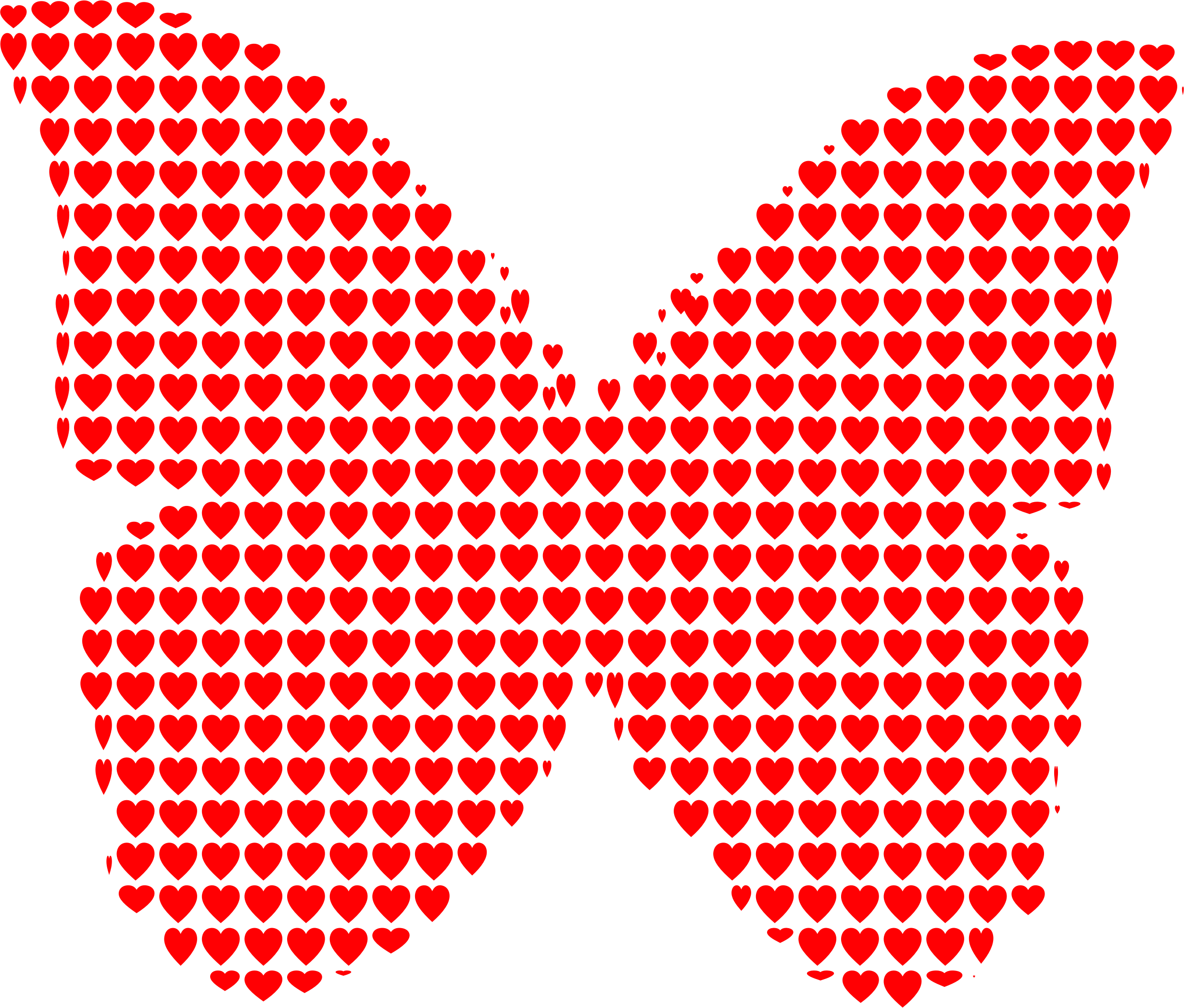 Red Heart Pattern Butterfly