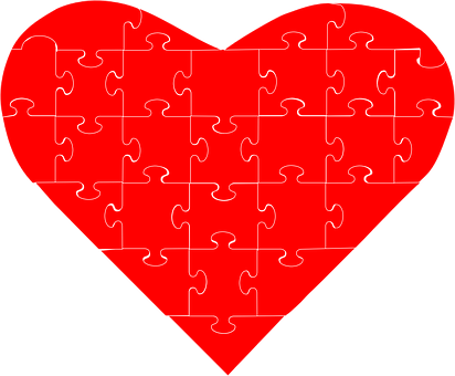 Red Heart Puzzle Pattern