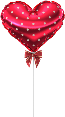 Red Heart Shaped Balloonwith Polka Dots