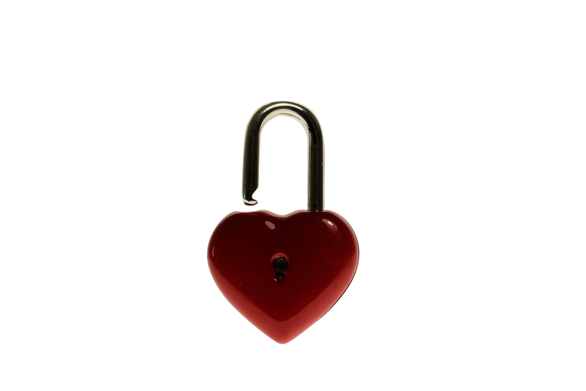 Red Heart Shaped Padlock Black Background