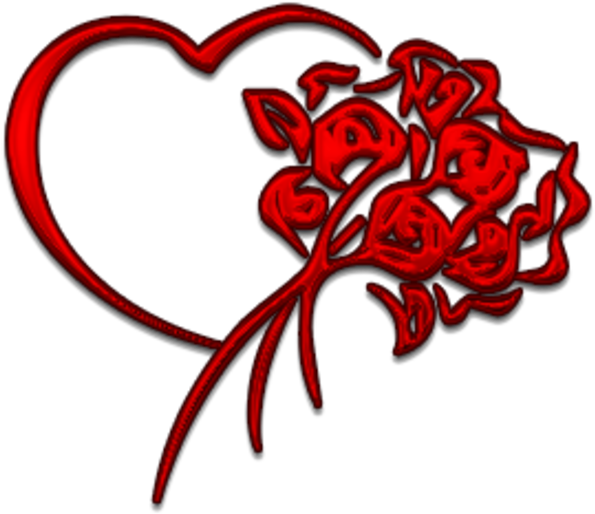 Red Heartand Roses Vector