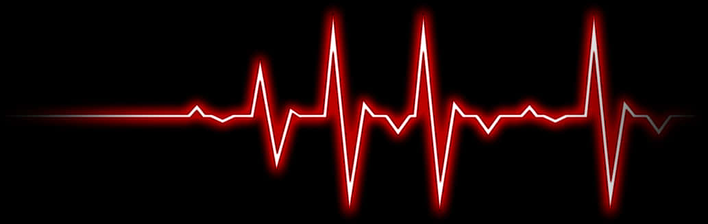 Red Heartbeat Electrocardiogram PNG with transparent background