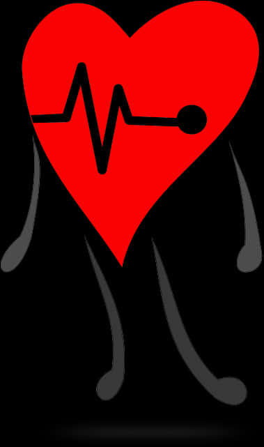 Red Heartbeat Illustration PNG with transparent background