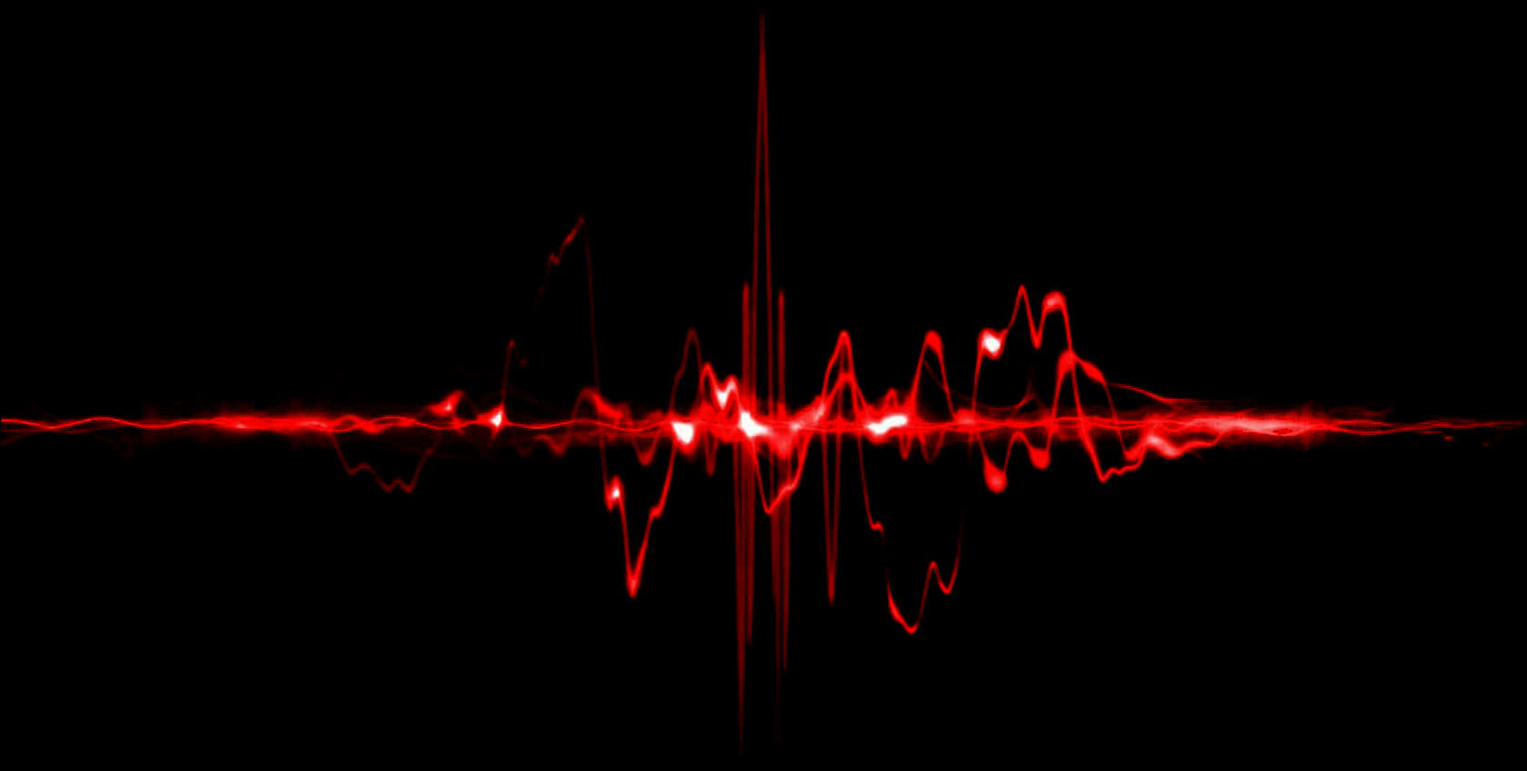 Red Heartbeat Waveform PNG with transparent background