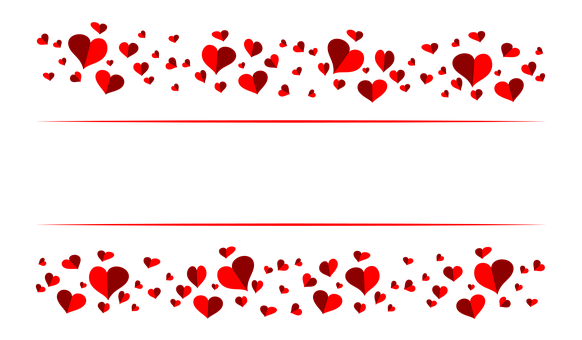 Red Hearts Banner Design PNG with transparent background