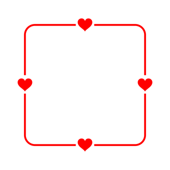 Red Hearts Corner Frame