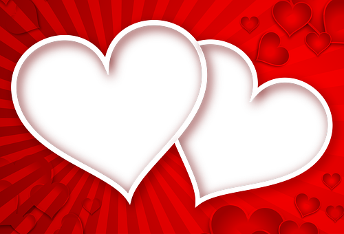 Red Hearts Love Background PNG with transparent background