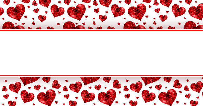 Red Hearts Love Banner Background PNG with transparent background