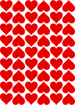 Red Hearts Pattern Background PNG with transparent background
