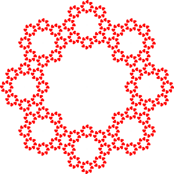 Red Hearts Pattern Circle