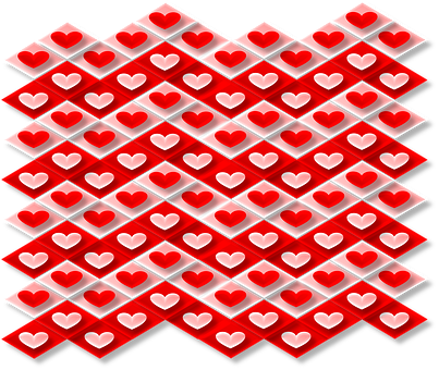 Red Hearts Pattern PNG with transparent background