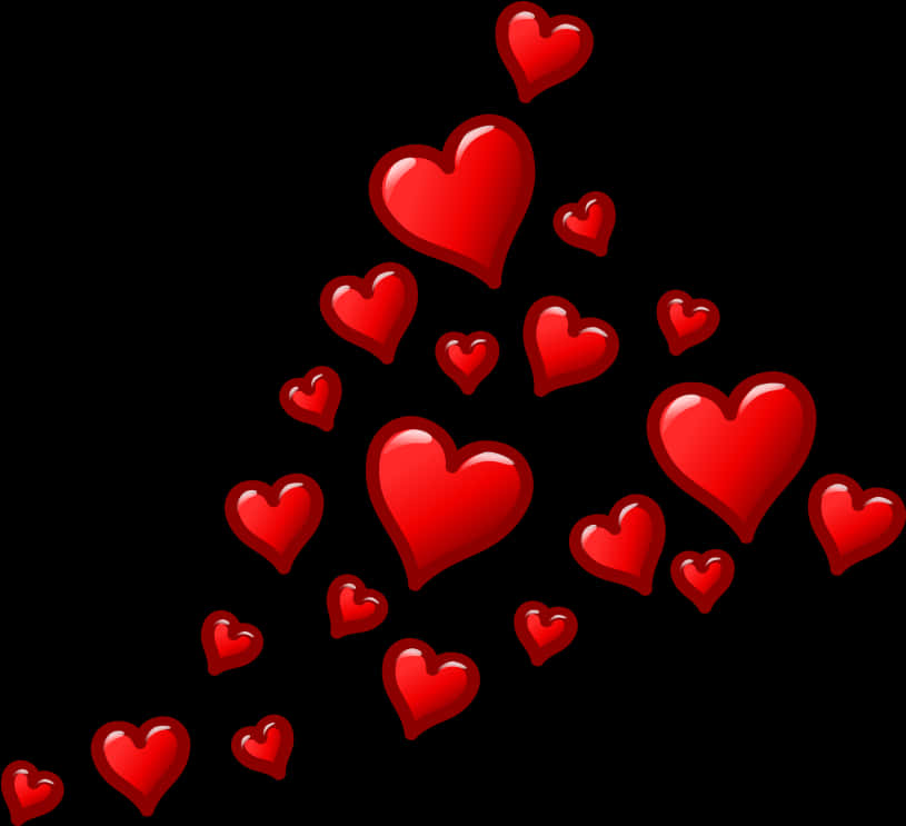 Red Hearts Transparent Background