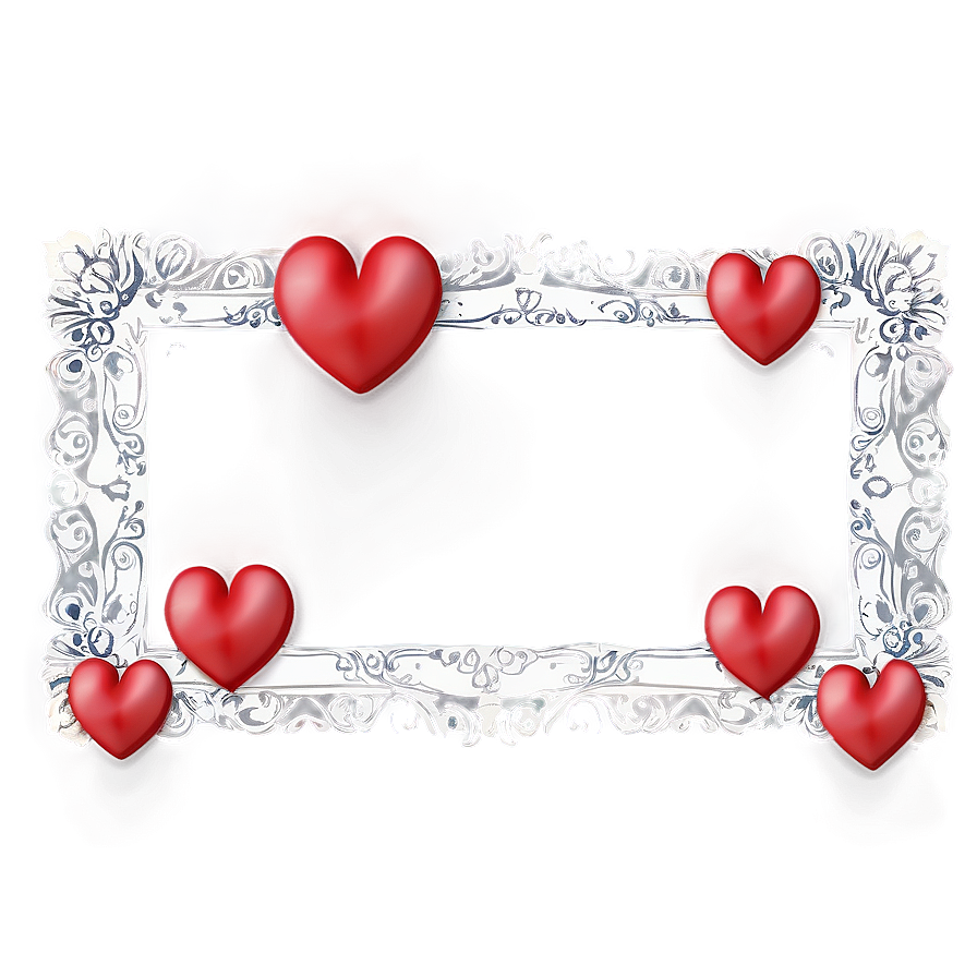 Red Hearts Valentines Frame Png Guf