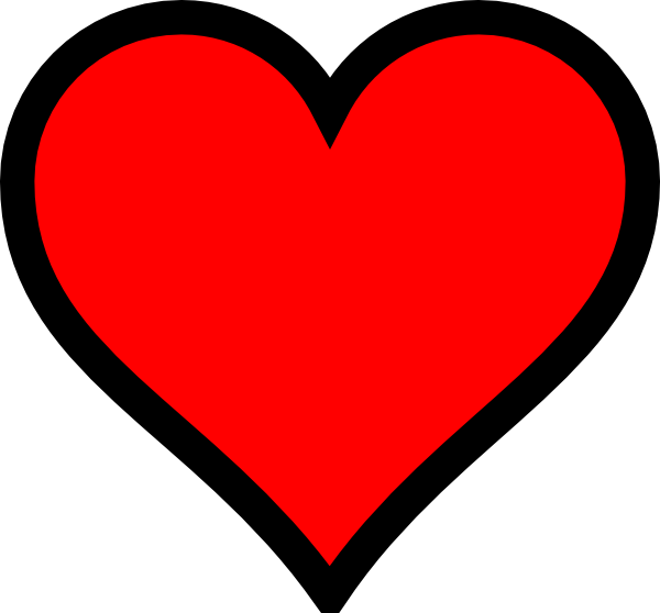 Red Heartwith Black Outline