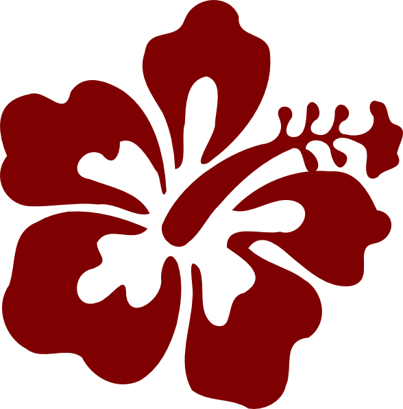 Red Hibiscus Silhouette Graphic PNG with transparent background