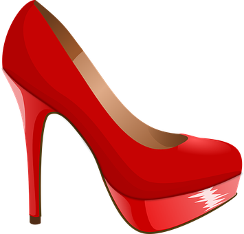 Red High Heel Shoe Illustration PNG with transparent background