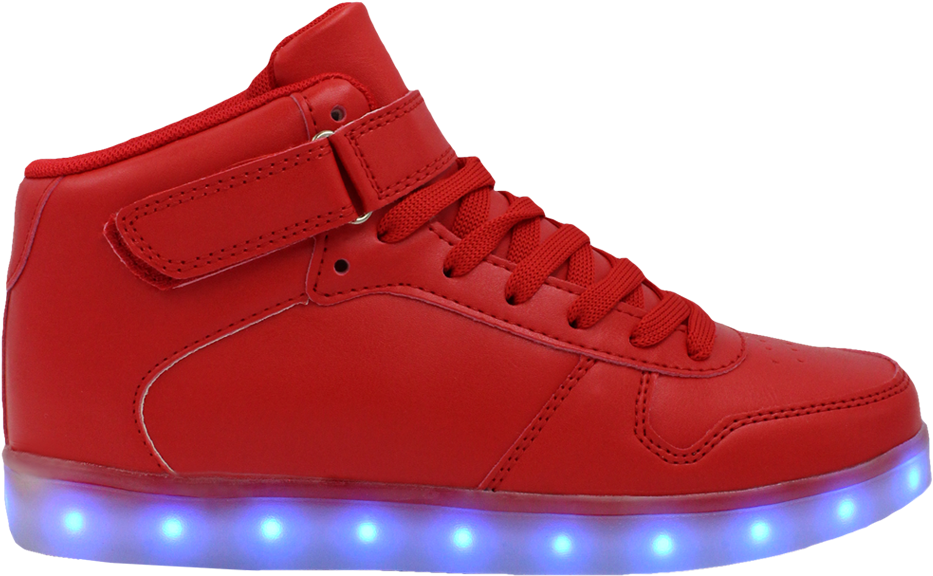 Red High Top Sneakerwith L E D Lights.png