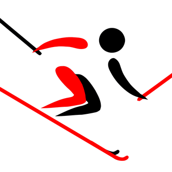 Red Hockey Player Silhouette PNG with transparent background