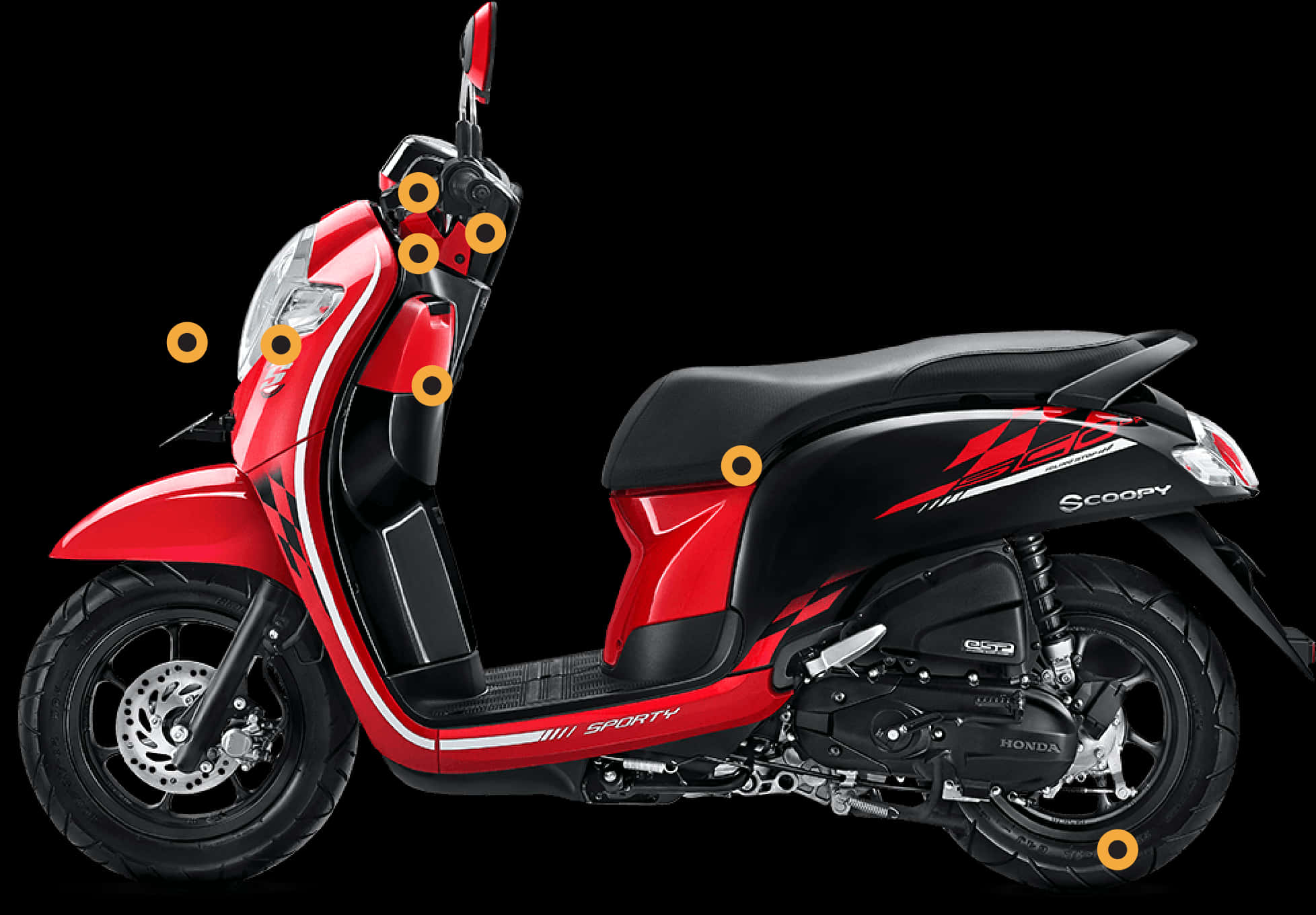 Red Honda Scoopy Scooter