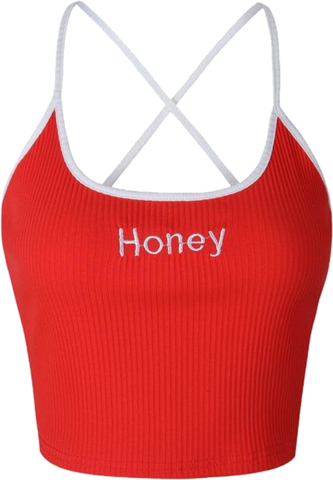 Red Honey Text Crop Top